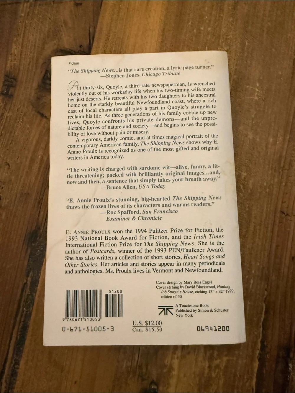 The Shipping News by E. Annie Proulx - White & Gray Pulitzer